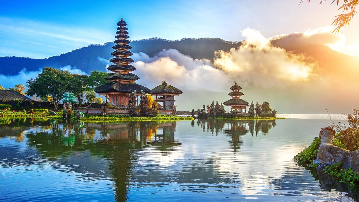 Rice paddies and temples in Bali
